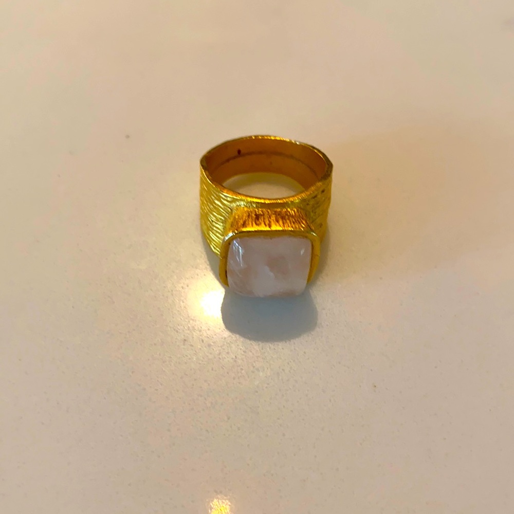 Gold and pink ring